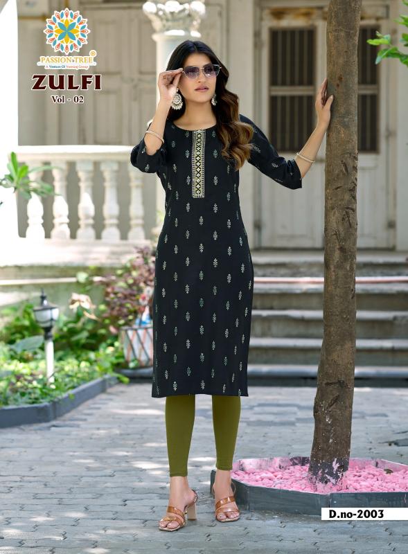 Passion tree zulfi vol 2 straight kurtis wholesale price